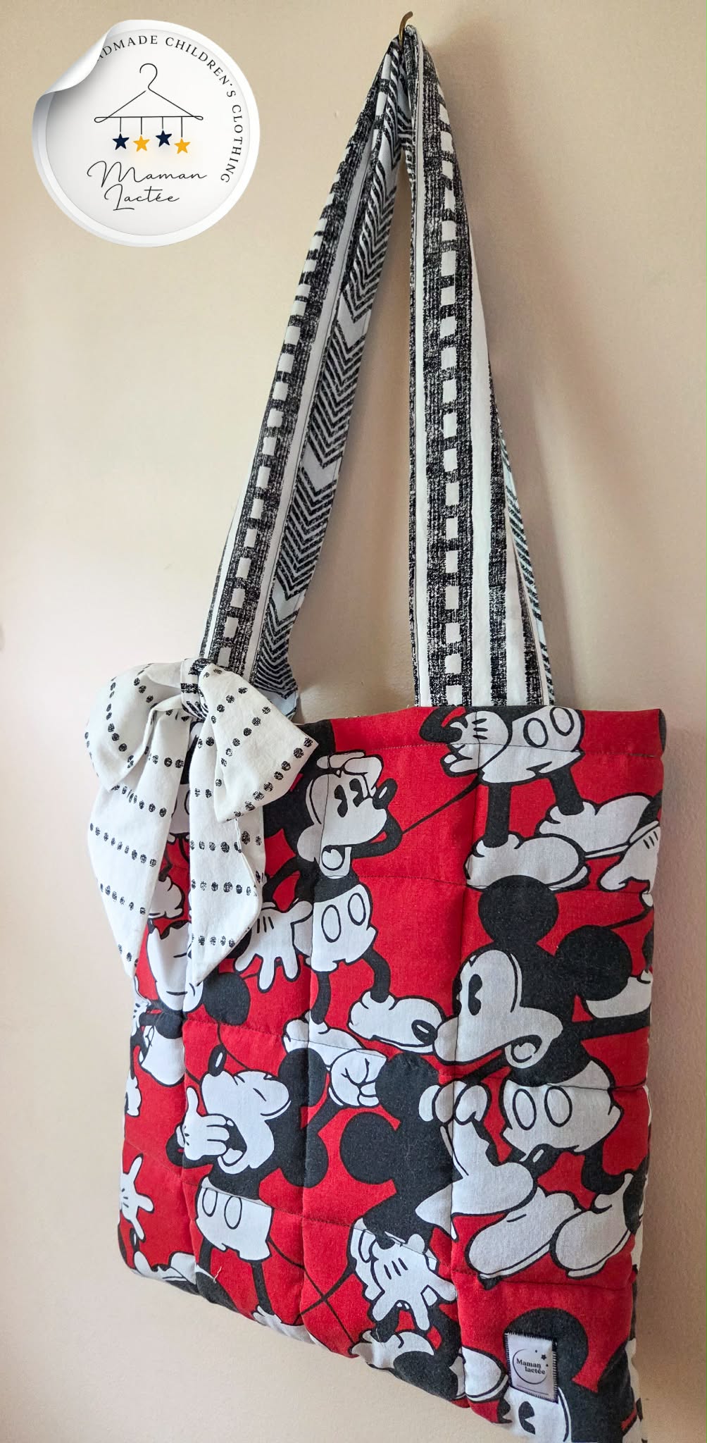 Handmade Quilted Tote Bag | Made with Thrifted Fabric