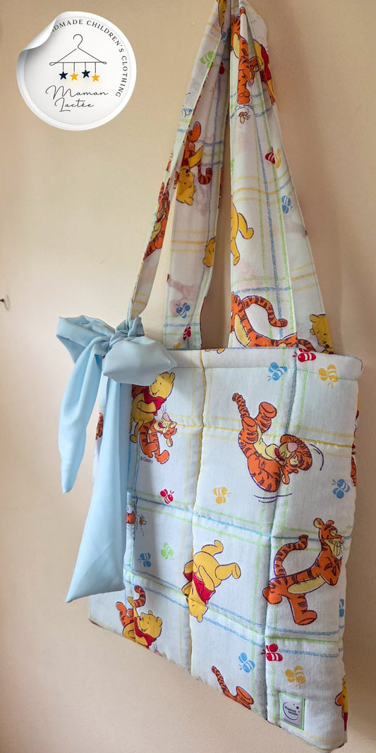 Handmade Quilted Tote Bag | Made with Thrifted Fabric